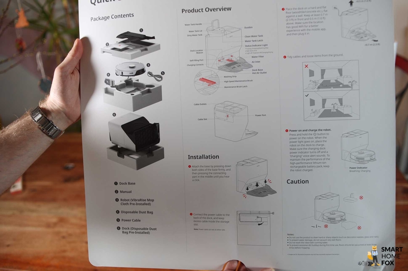 Показано краткое руководство пользователя Roborock S8 Pro Ultra.